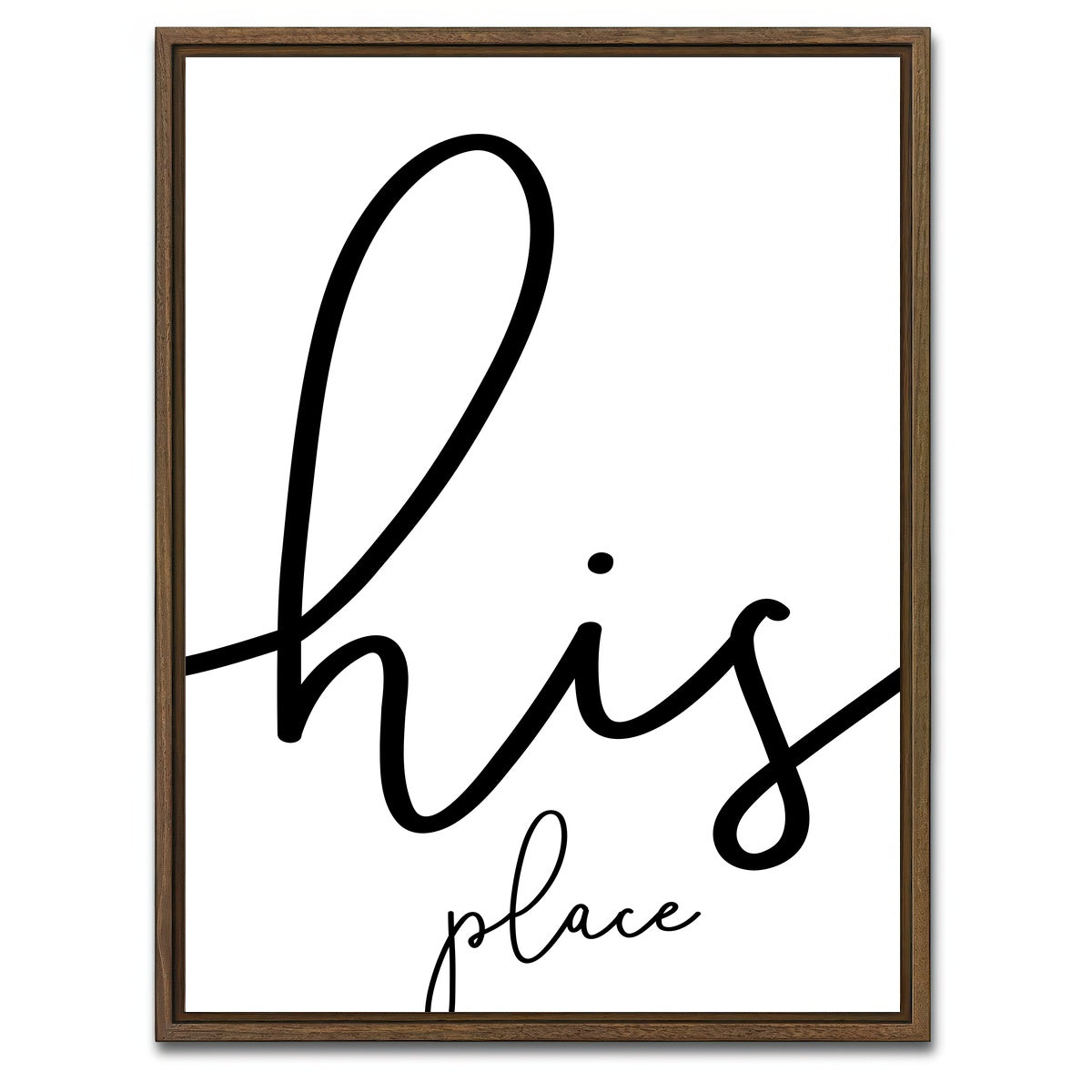 AUTO-MOCKUP WHITE | His place | 1 Piece | Walnut Framed Canvas | group=3x4