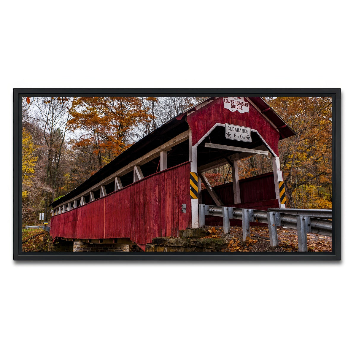 AUTO-MOCKUP WHITE | Historic Lower Humbert Covered Bridge | 1 Piece | Black Framed Canvas | group=2x1