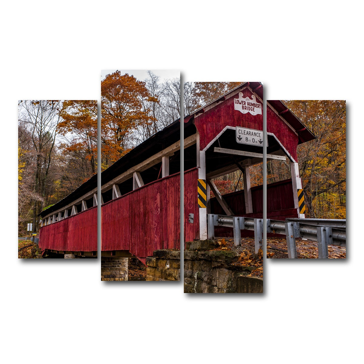 AUTO-MOCKUP WHITE | Historic Lower Humbert Covered Bridge | 4 Piece | Gallery Wrap Canvas | group=4_short