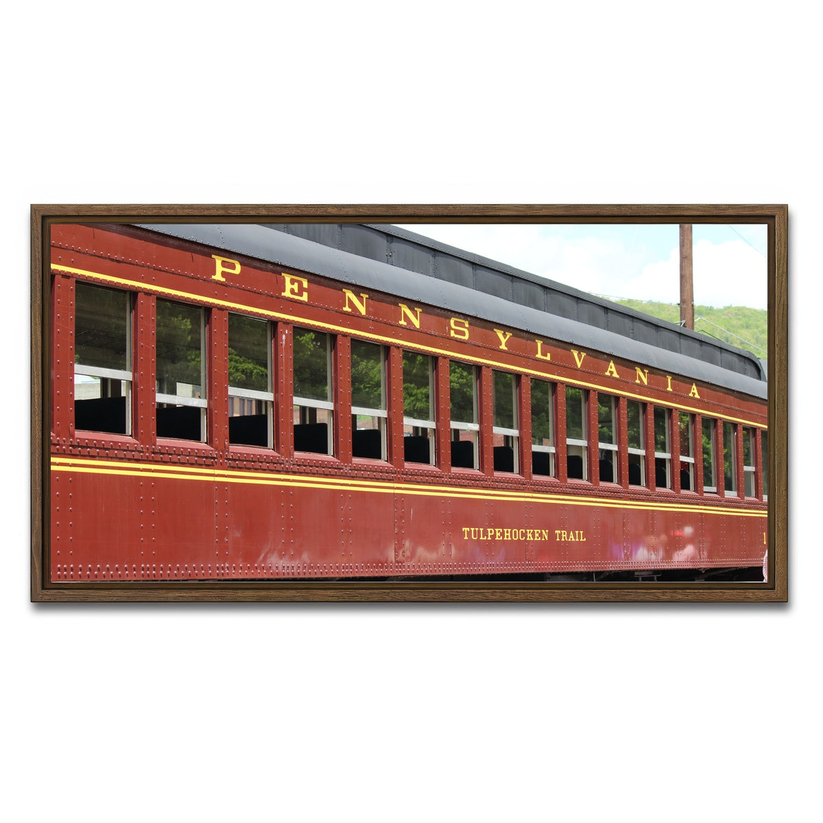 AUTO-MOCKUP WHITE | Historic railroad car | 1 Piece | Walnut Framed Canvas | group=2x1