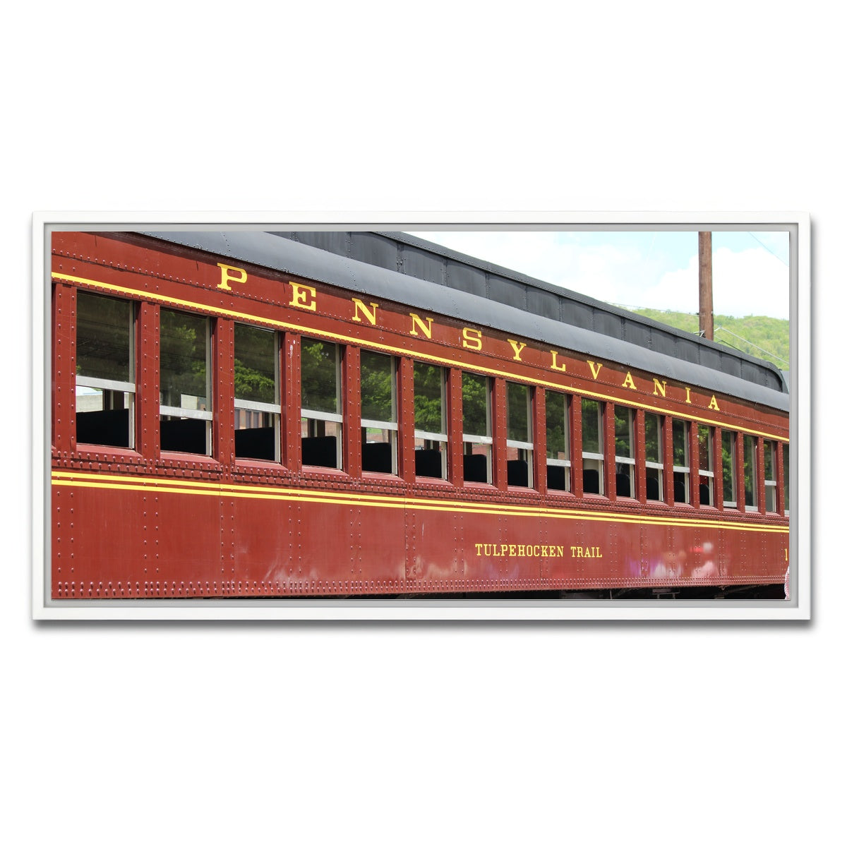 AUTO-MOCKUP WHITE | Historic railroad car | 1 Piece | White Framed Canvas | group=2x1