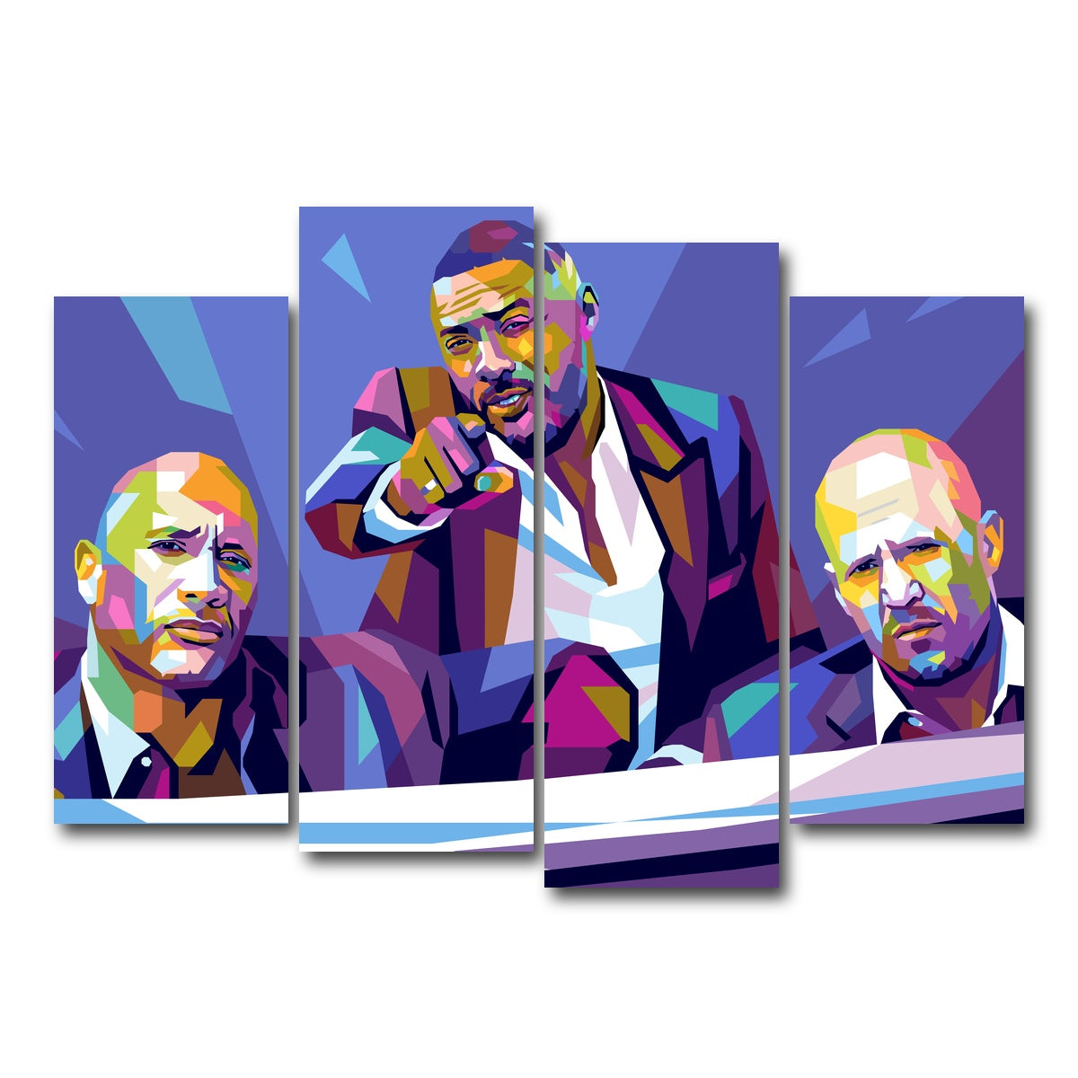 AUTO-MOCKUP WHITE | Hobbs & Shaw | 4 Piece | Gallery Wrap Canvas | group=4_normal