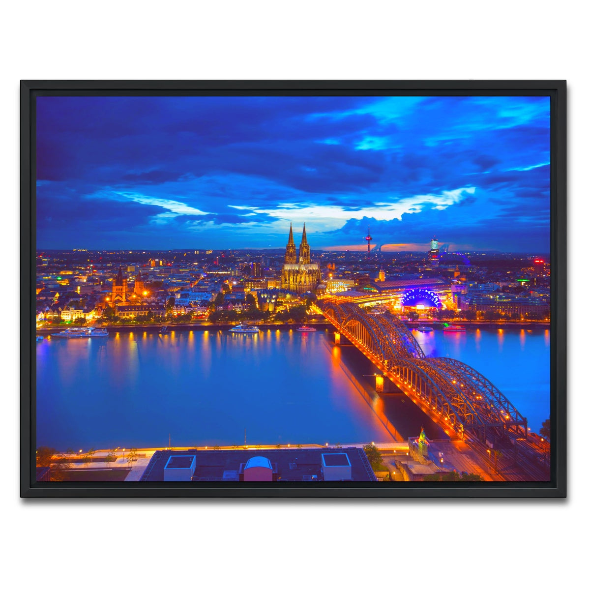 AUTO-MOCKUP WHITE | Hohenzollern Bridge Germany | 1 Piece | Black Framed Canvas | group=4x3
