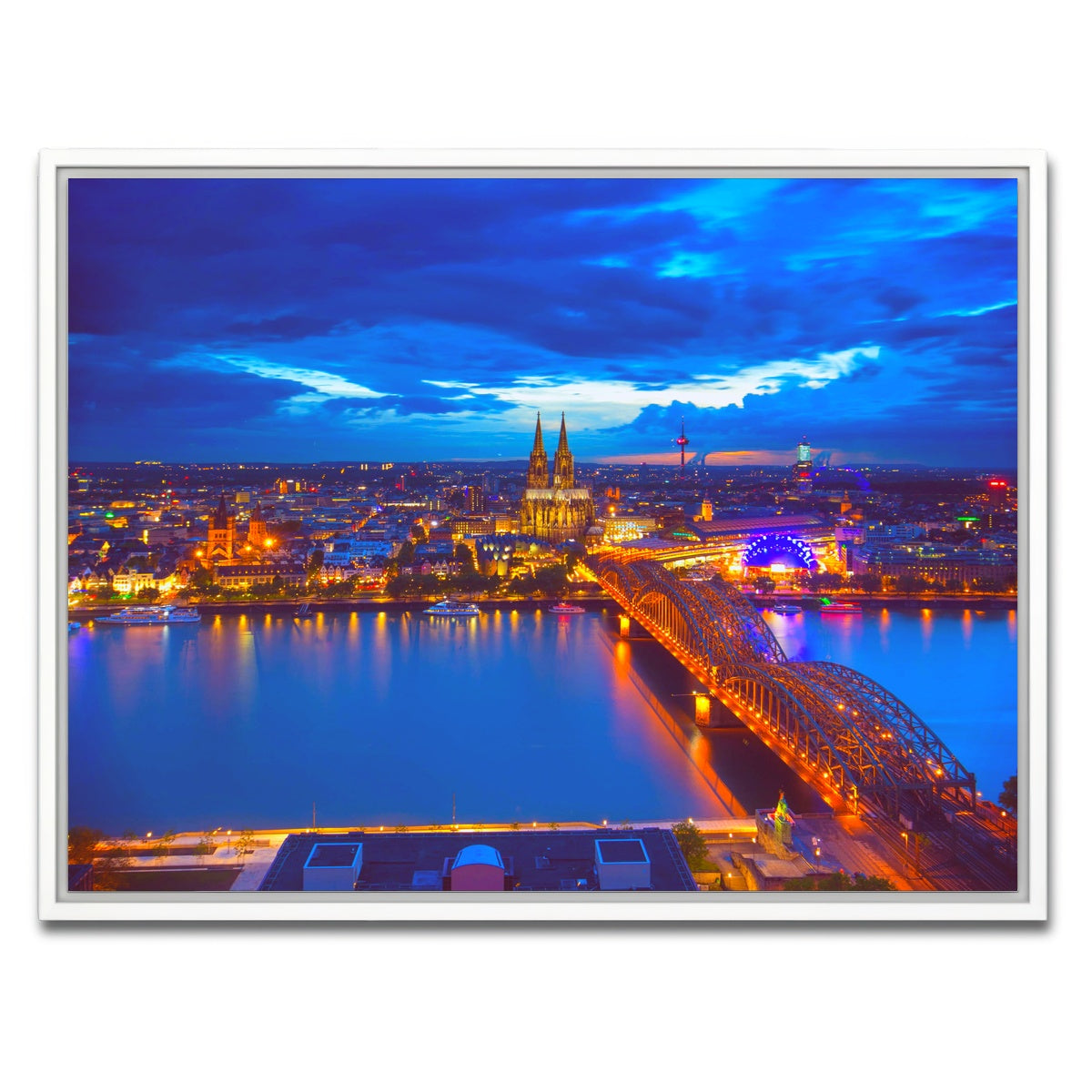 AUTO-MOCKUP WHITE | Hohenzollern Bridge Germany | 1 Piece | White Framed Canvas | group=4x3