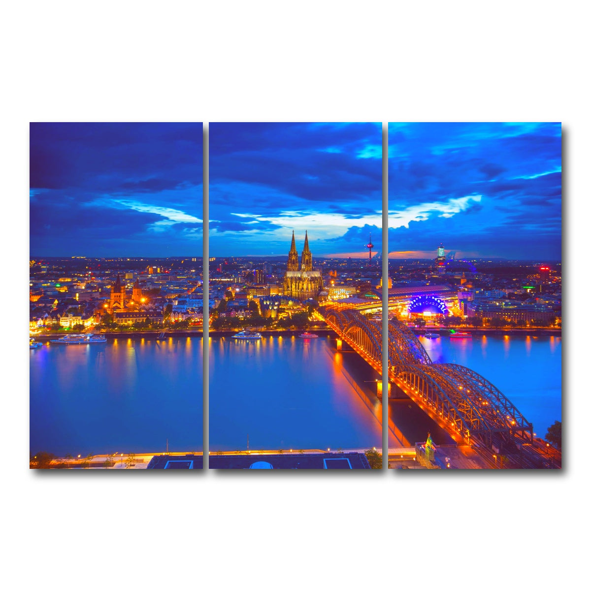 AUTO-MOCKUP WHITE | Hohenzollern Bridge Germany | 3 Piece | Gallery Wrap Canvas | group=12x24