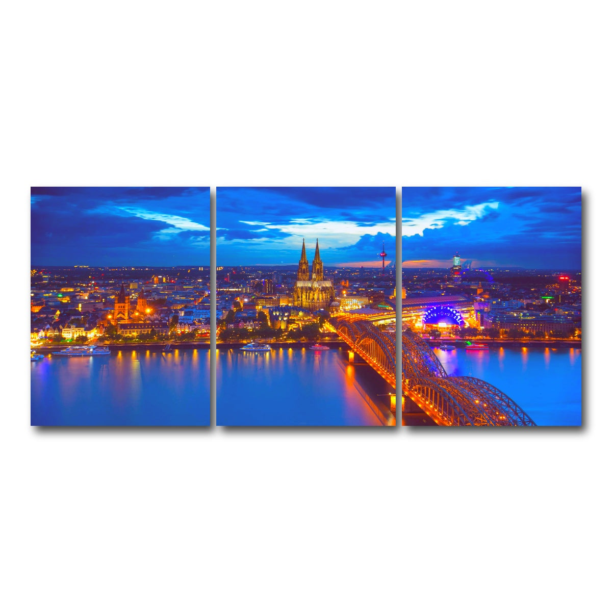 AUTO-MOCKUP WHITE | Hohenzollern Bridge Germany | 3 Piece | Gallery Wrap Canvas | group=18x24