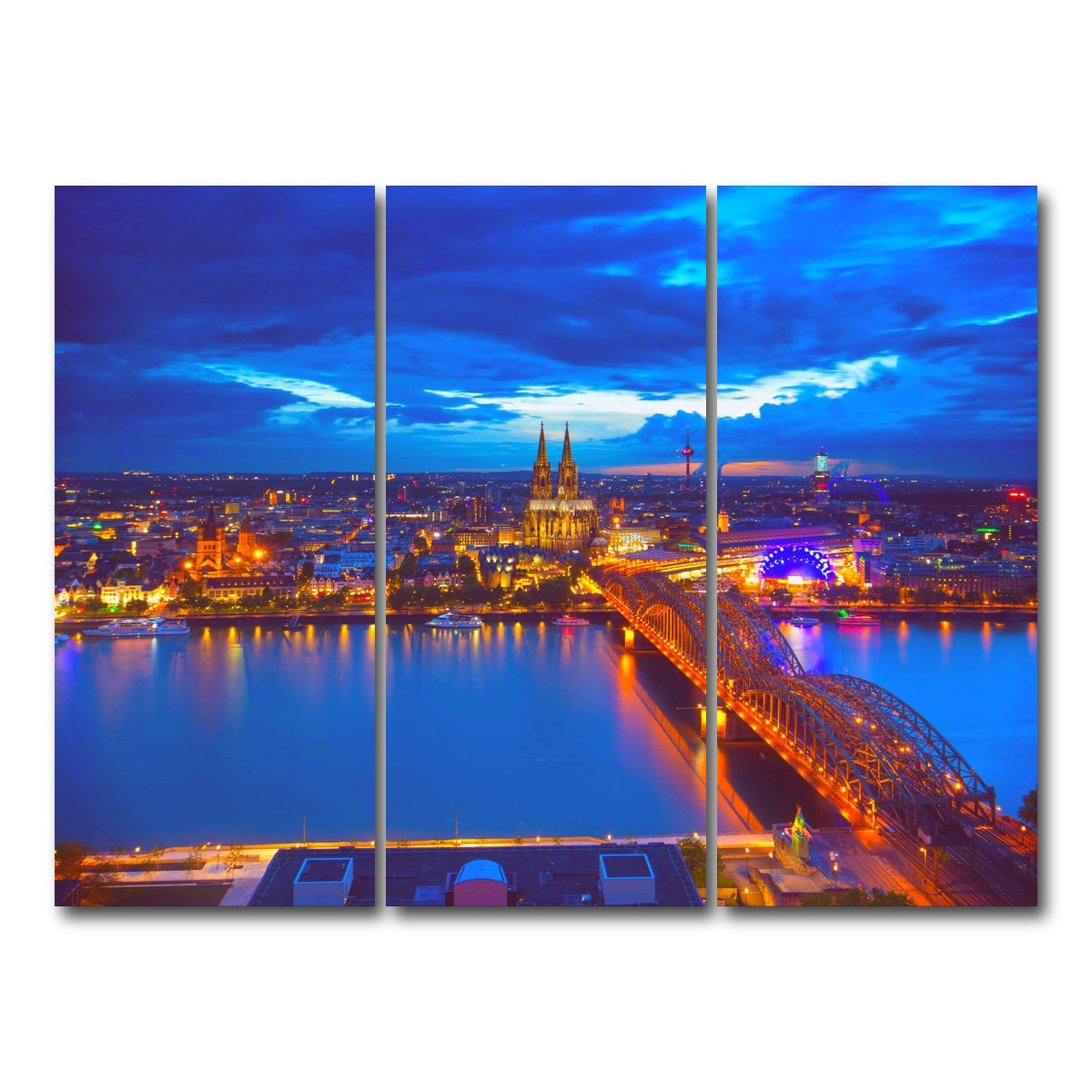 AUTO-MOCKUP WHITE | Hohenzollern Bridge Germany | 3 Piece | Gallery Wrap Canvas | group=8x18