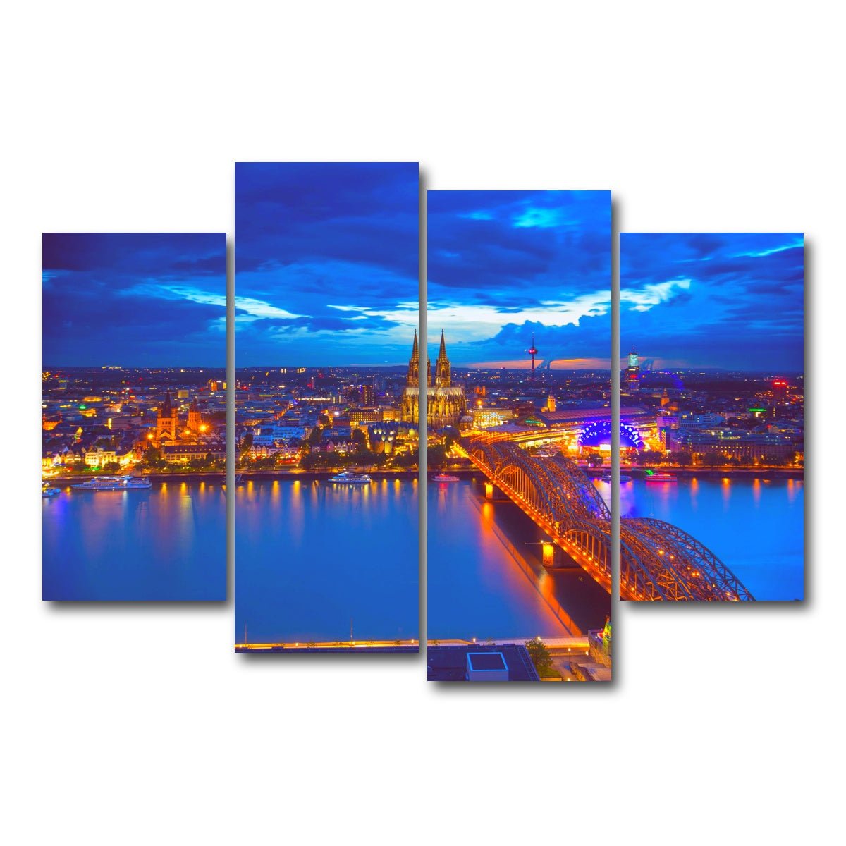 AUTO-MOCKUP WHITE | Hohenzollern Bridge Germany | 4 Piece | Gallery Wrap Canvas | group=4_short