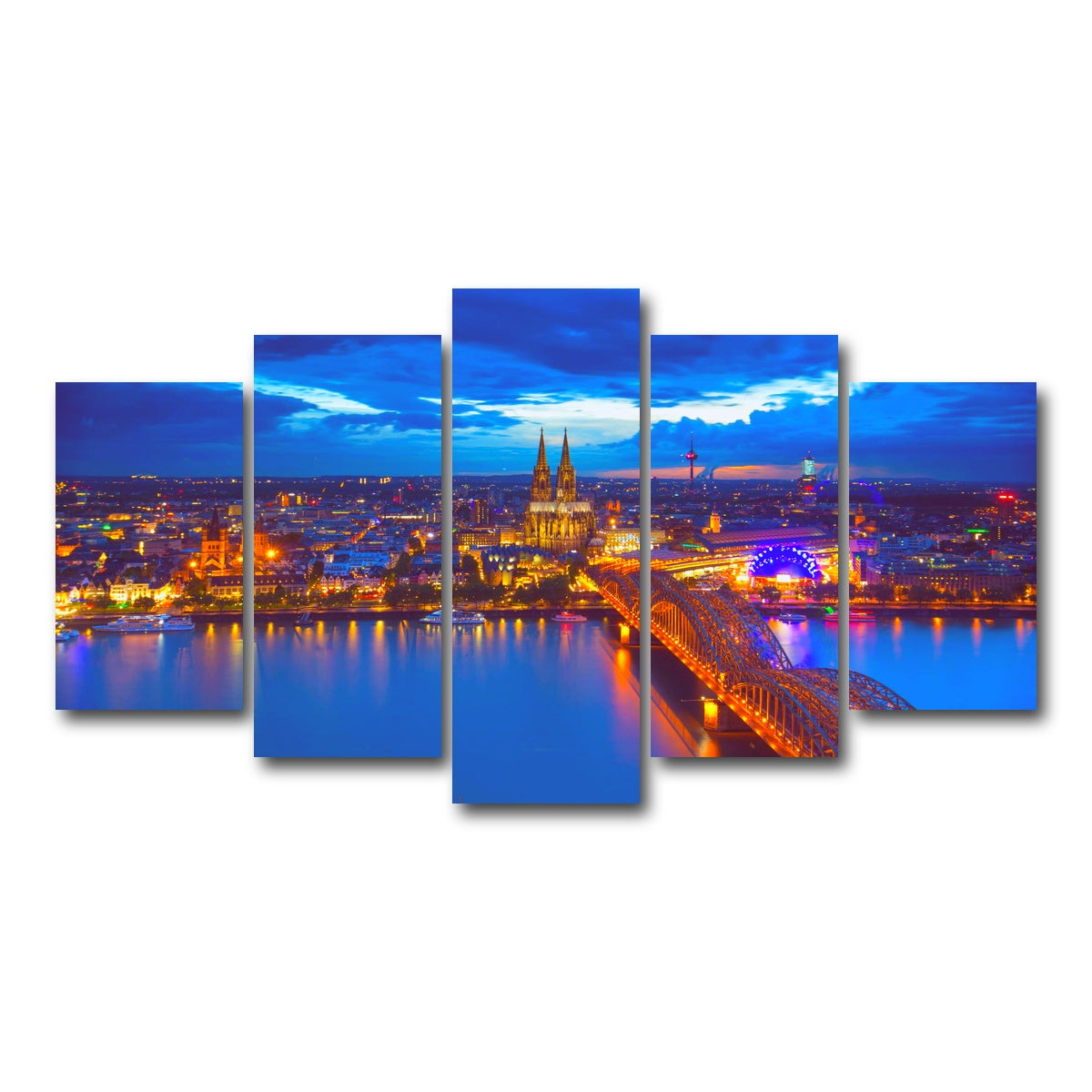 AUTO-MOCKUP WHITE | Hohenzollern Bridge Germany | 5 Piece | Gallery Wrap Canvas | group=5_normal