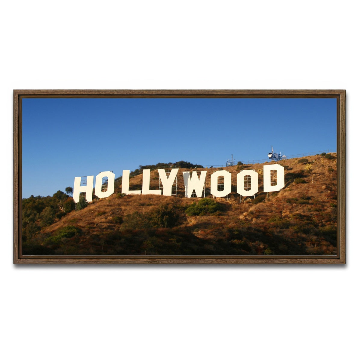 AUTO-MOCKUP WHITE | Hollywood Sign | 1 Piece | Walnut Framed Canvas | group=2x1