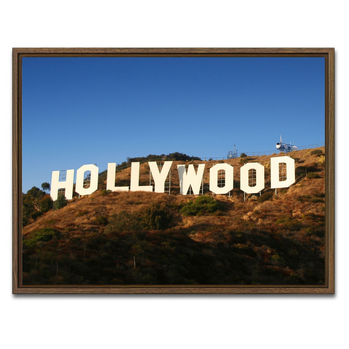 AUTO-MOCKUP WHITE | Hollywood Sign | 1 Piece | Walnut Framed Canvas | group=4x3