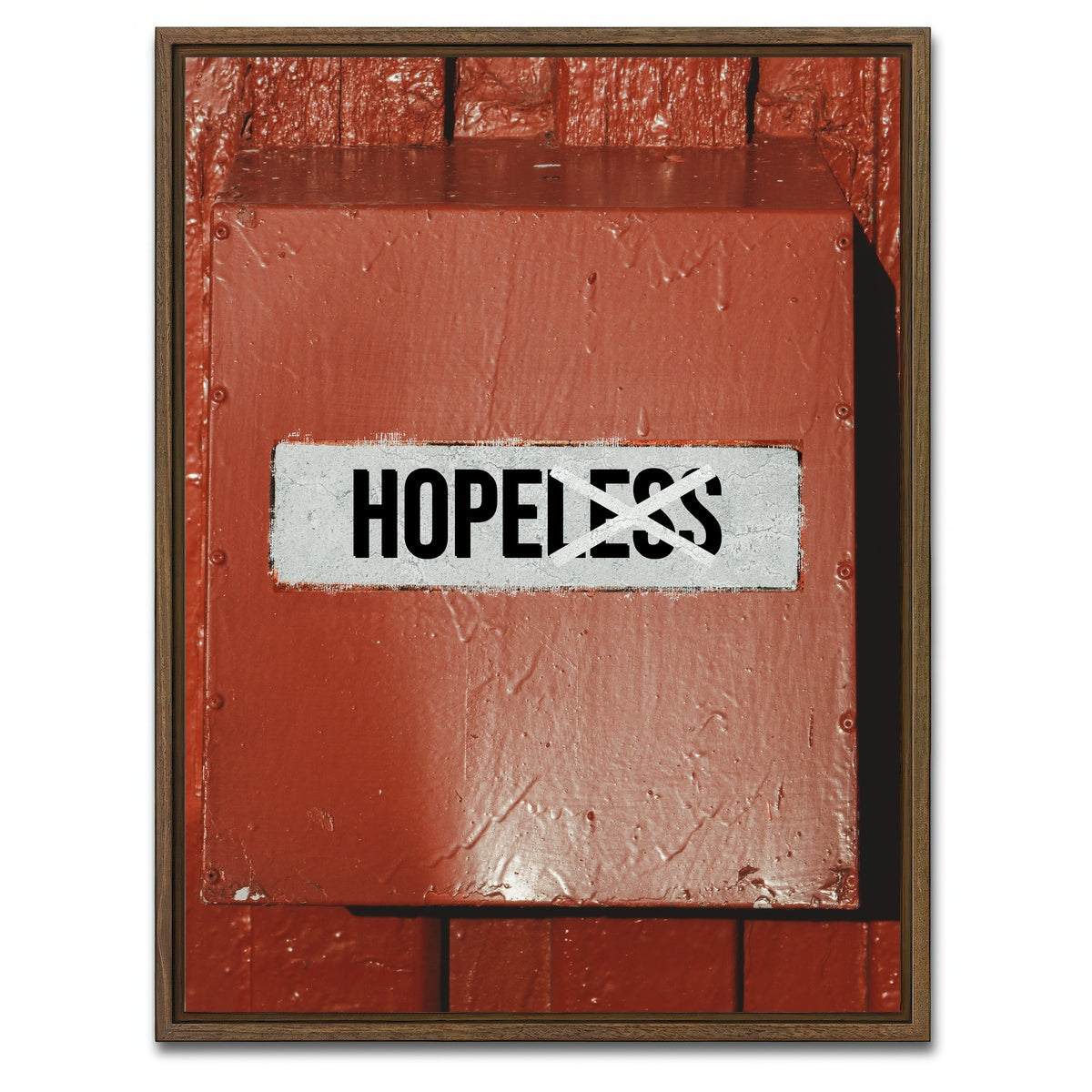 AUTO-MOCKUP WHITE | Hope design | 1 Piece | Walnut Framed Canvas | group=3x4
