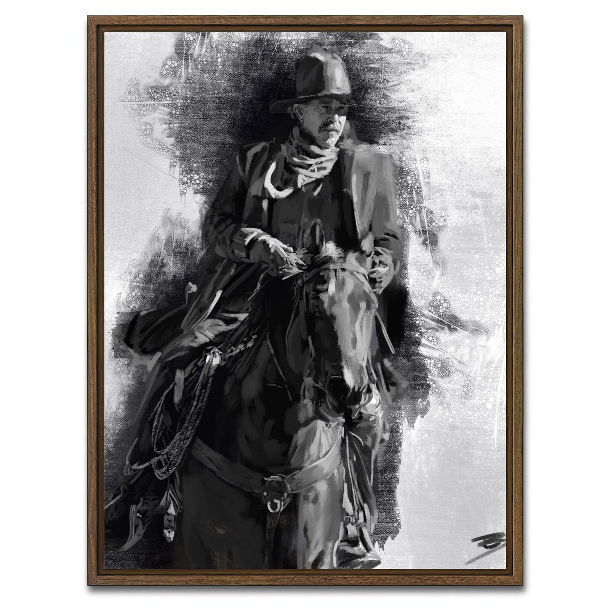 AUTO-MOCKUP WHITE | Horizon - Hayes | 1 Piece | Walnut Framed Canvas | group=3x4