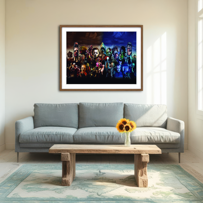 AUTO-MOCKUP ROOM | Horror Collage Wall Art