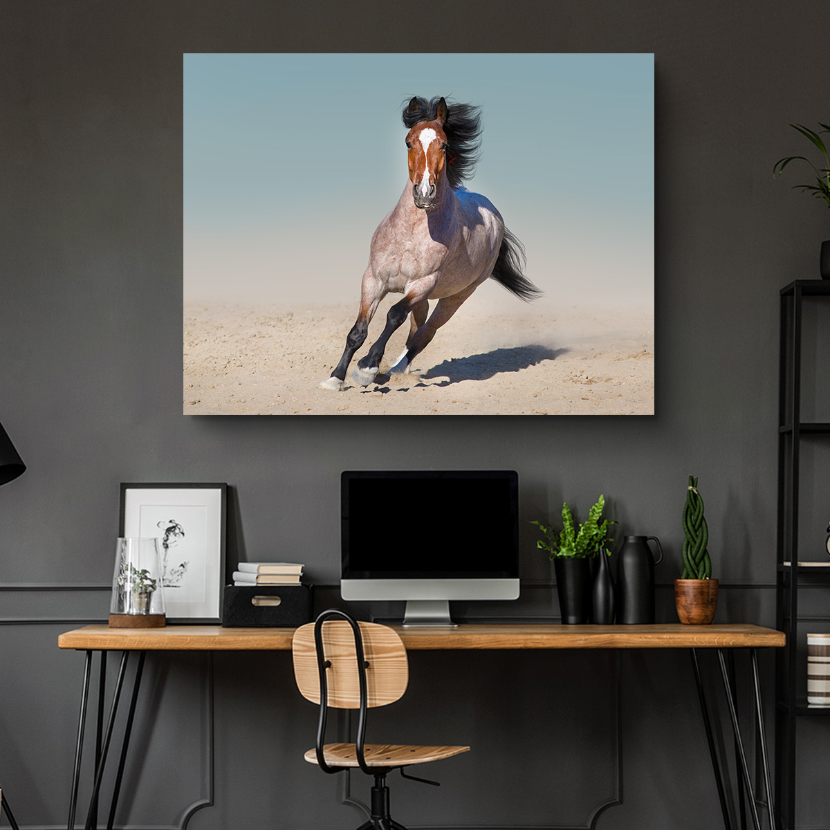 Horse Desert Run Wall Art