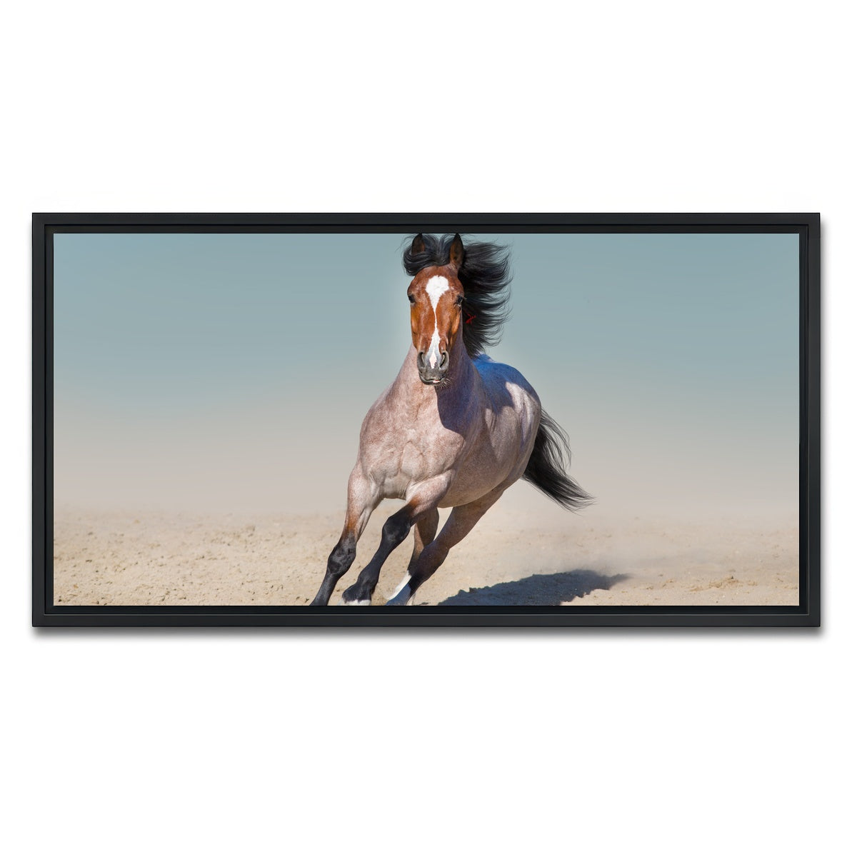 AUTO-MOCKUP WHITE | Horse Desert Run | 1 Piece | Black Framed Canvas | group=2x1