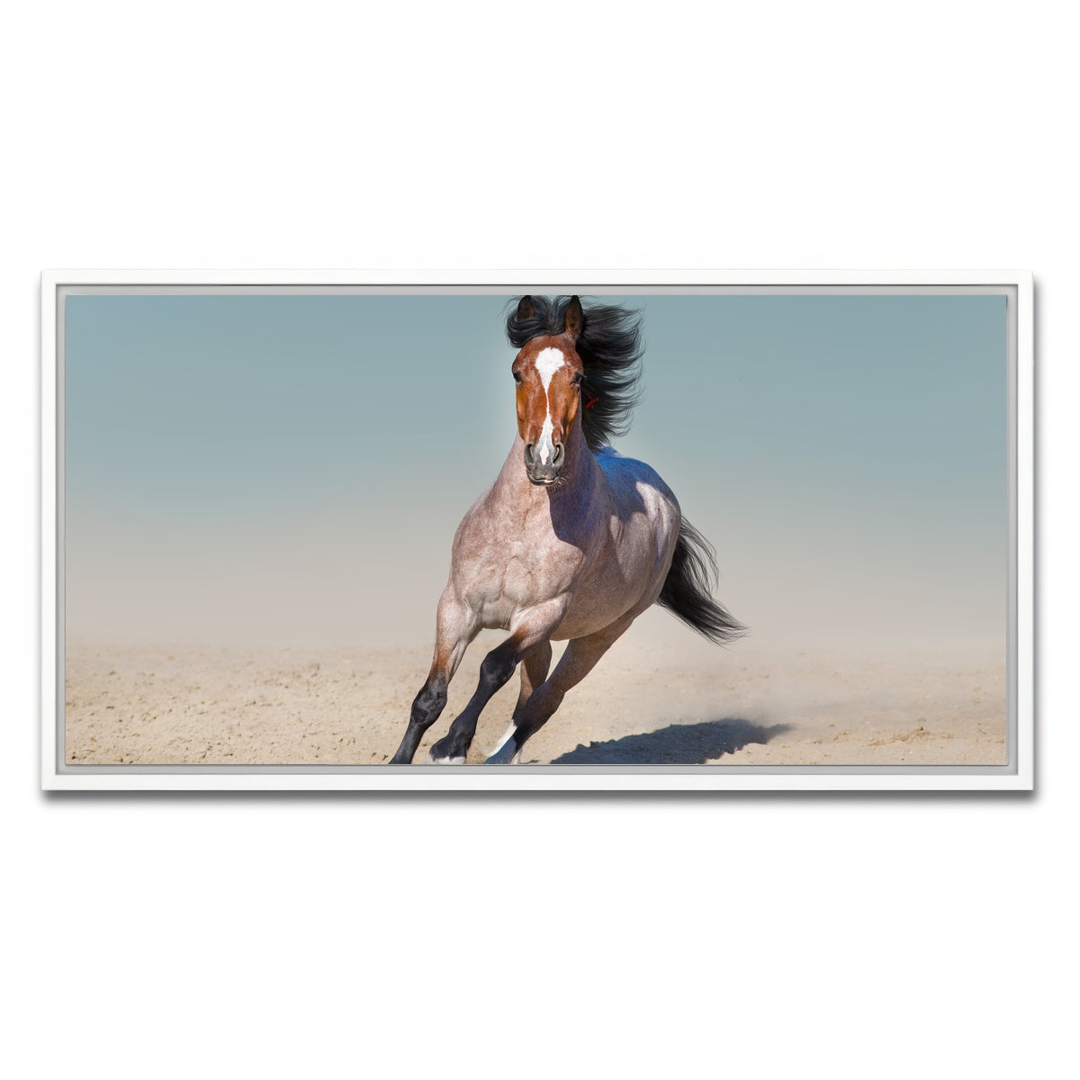 AUTO-MOCKUP WHITE | Horse Desert Run | 1 Piece | White Framed Canvas | group=2x1