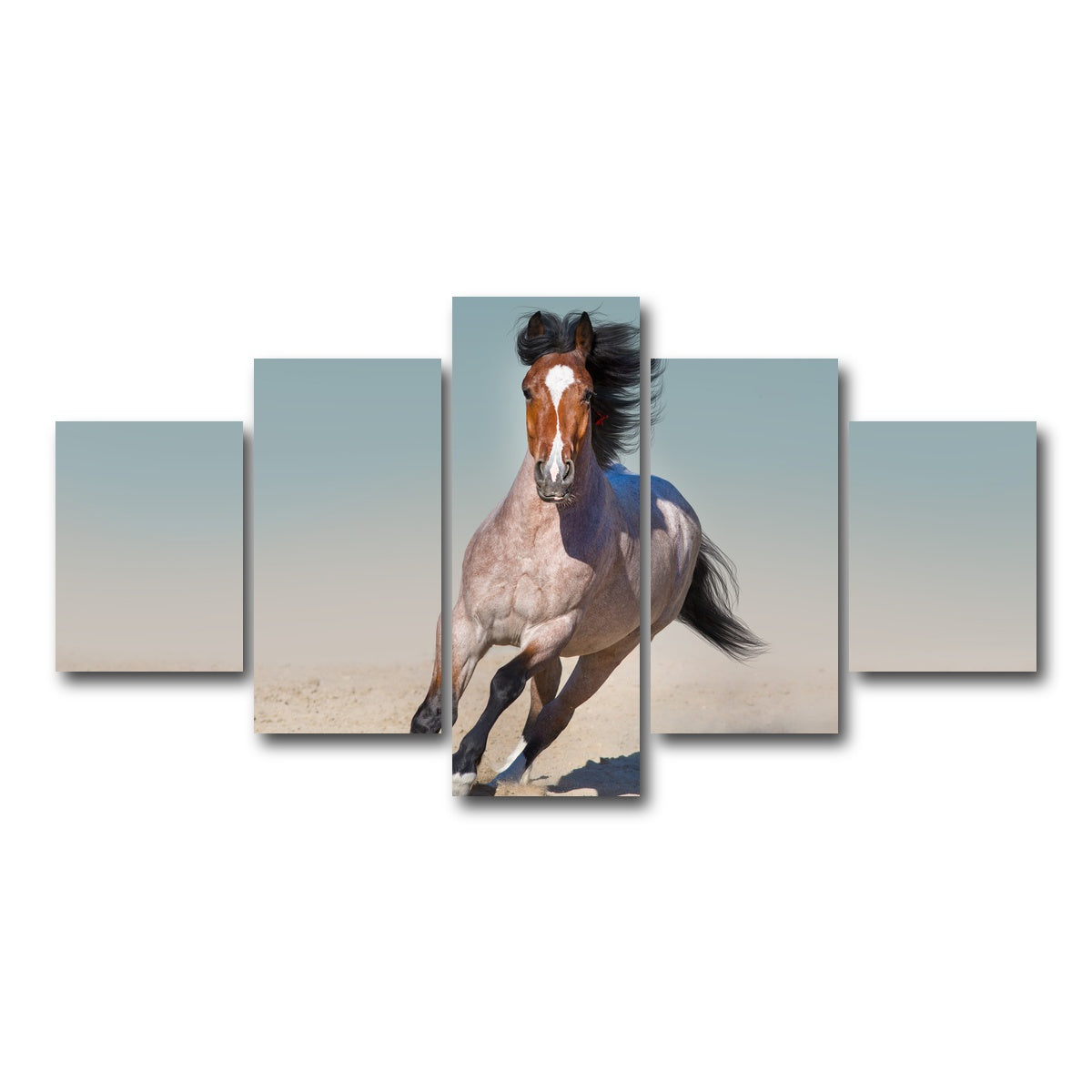 AUTO-MOCKUP WHITE | Horse Desert Run | 5 Piece | Gallery Wrap Canvas | group=5_short