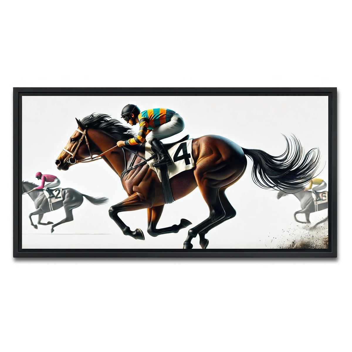 AUTO-MOCKUP WHITE | Horse Racing | 1 Piece | Black Framed Canvas | group=2x1