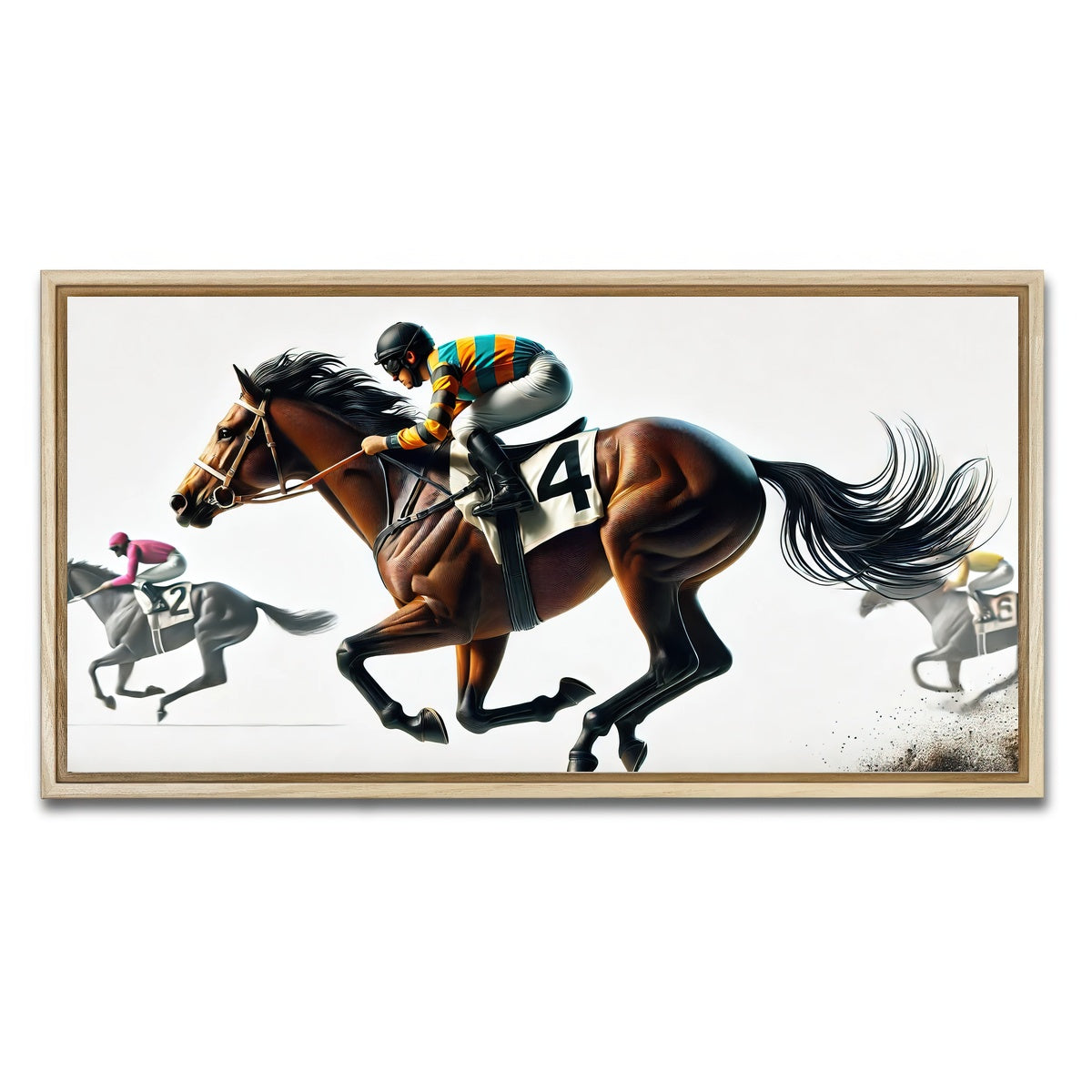 AUTO-MOCKUP WHITE | Horse Racing | 1 Piece | Natural Framed Canvas | group=2x1