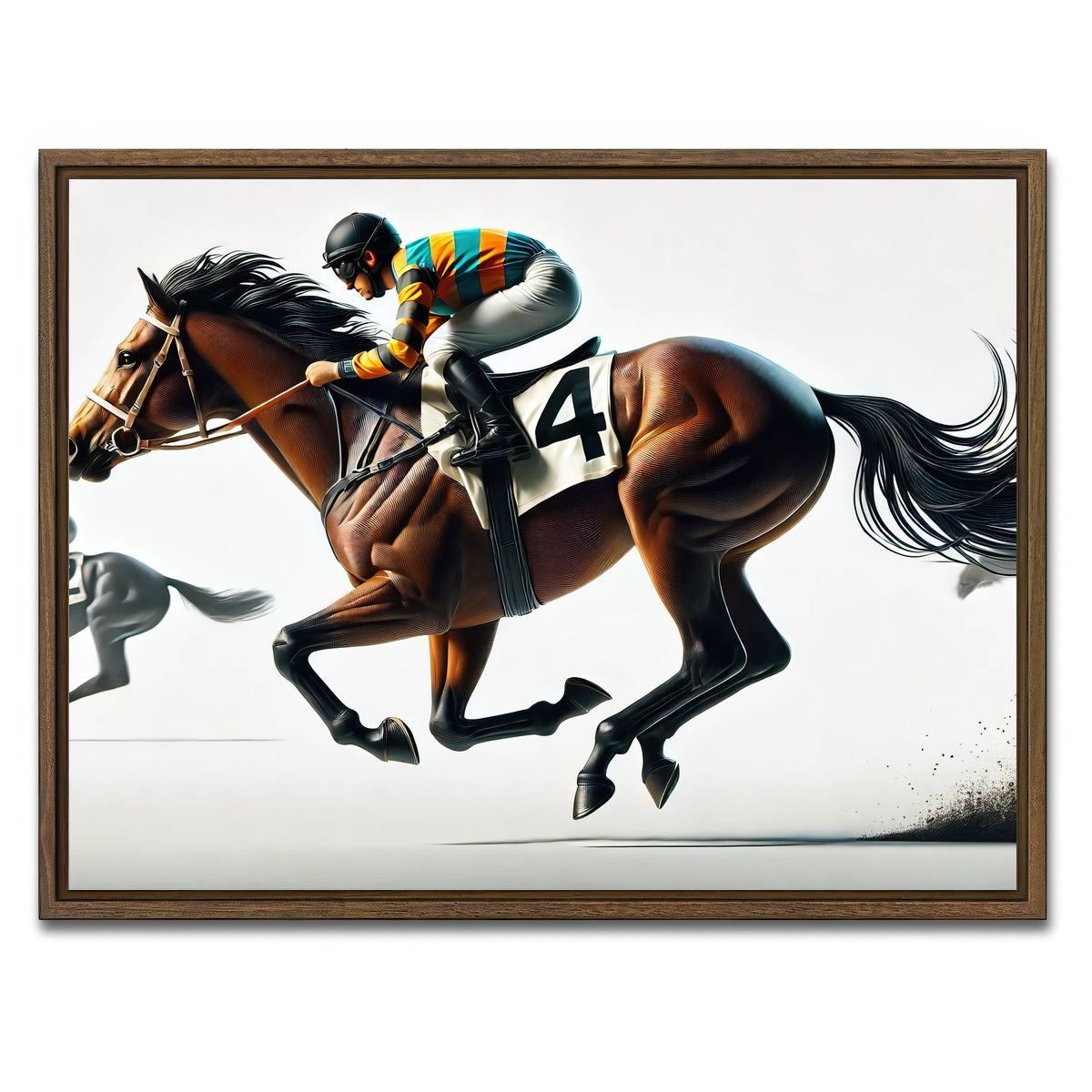 AUTO-MOCKUP WHITE | Horse Racing | 1 Piece | Walnut Framed Canvas | group=4x3