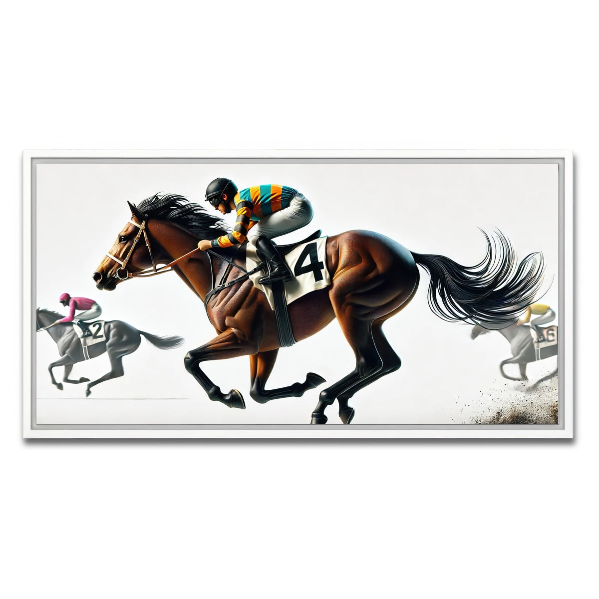 AUTO-MOCKUP WHITE | Horse Racing | 1 Piece | White Framed Canvas | group=2x1