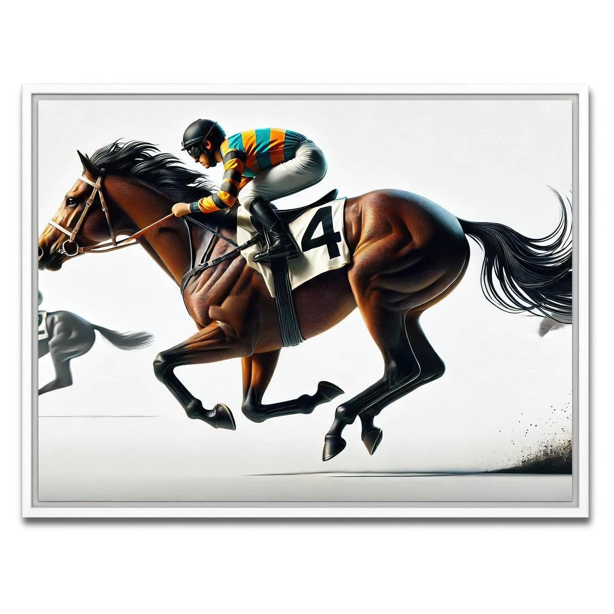 AUTO-MOCKUP WHITE | Horse Racing | 1 Piece | White Framed Canvas | group=4x3