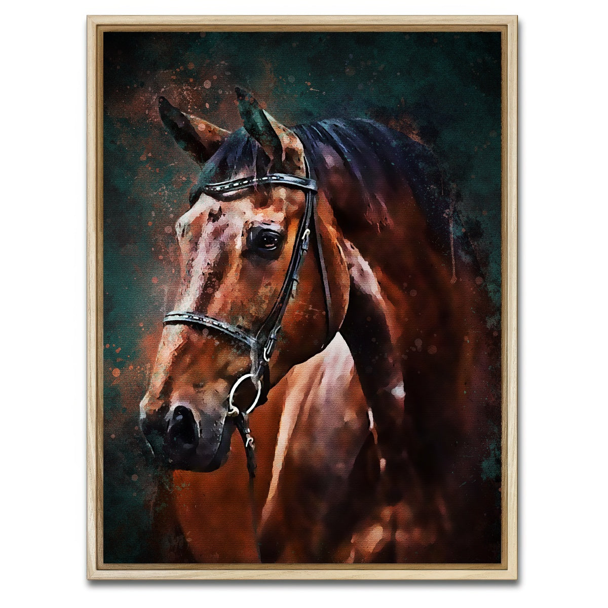 AUTO-MOCKUP WHITE | Horse | 1 Piece | Natural Framed Canvas | group=3x4
