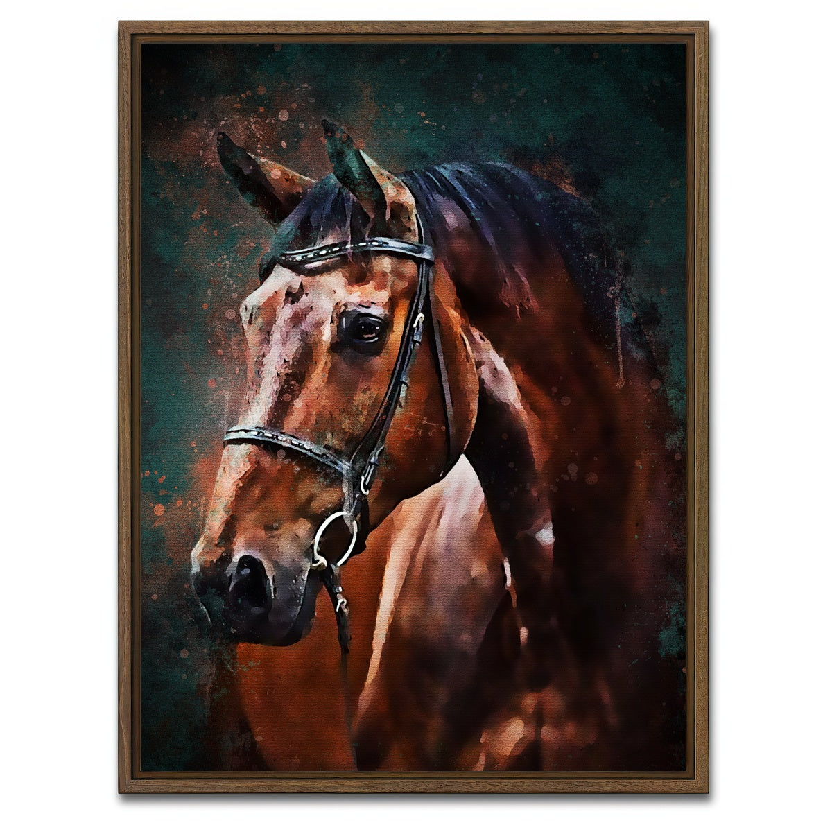 AUTO-MOCKUP WHITE | Horse | 1 Piece | Walnut Framed Canvas | group=3x4