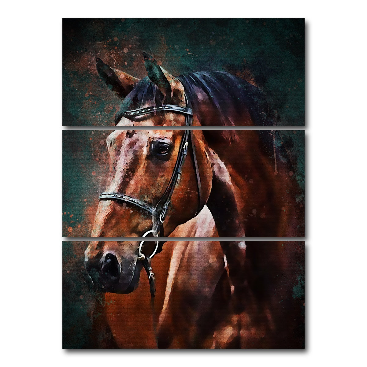 AUTO-MOCKUP WHITE | Horse | 3 Piece | Gallery Wrap Canvas | group=8x18_stacked