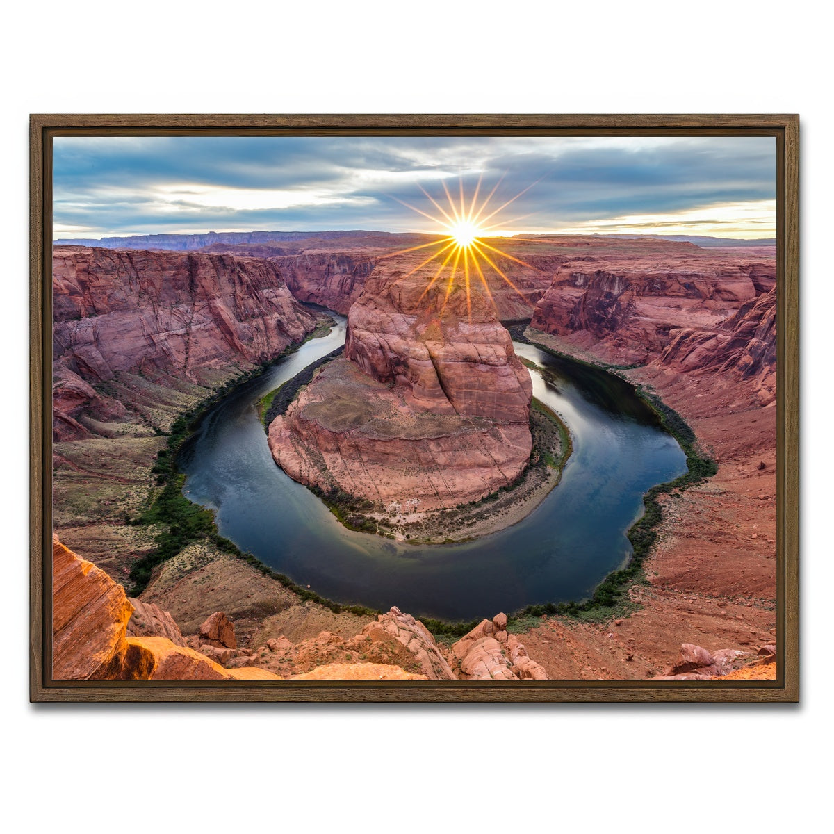 AUTO-MOCKUP WHITE | Horseshoe Bend | 1 Piece | Walnut Framed Canvas | group=4x3