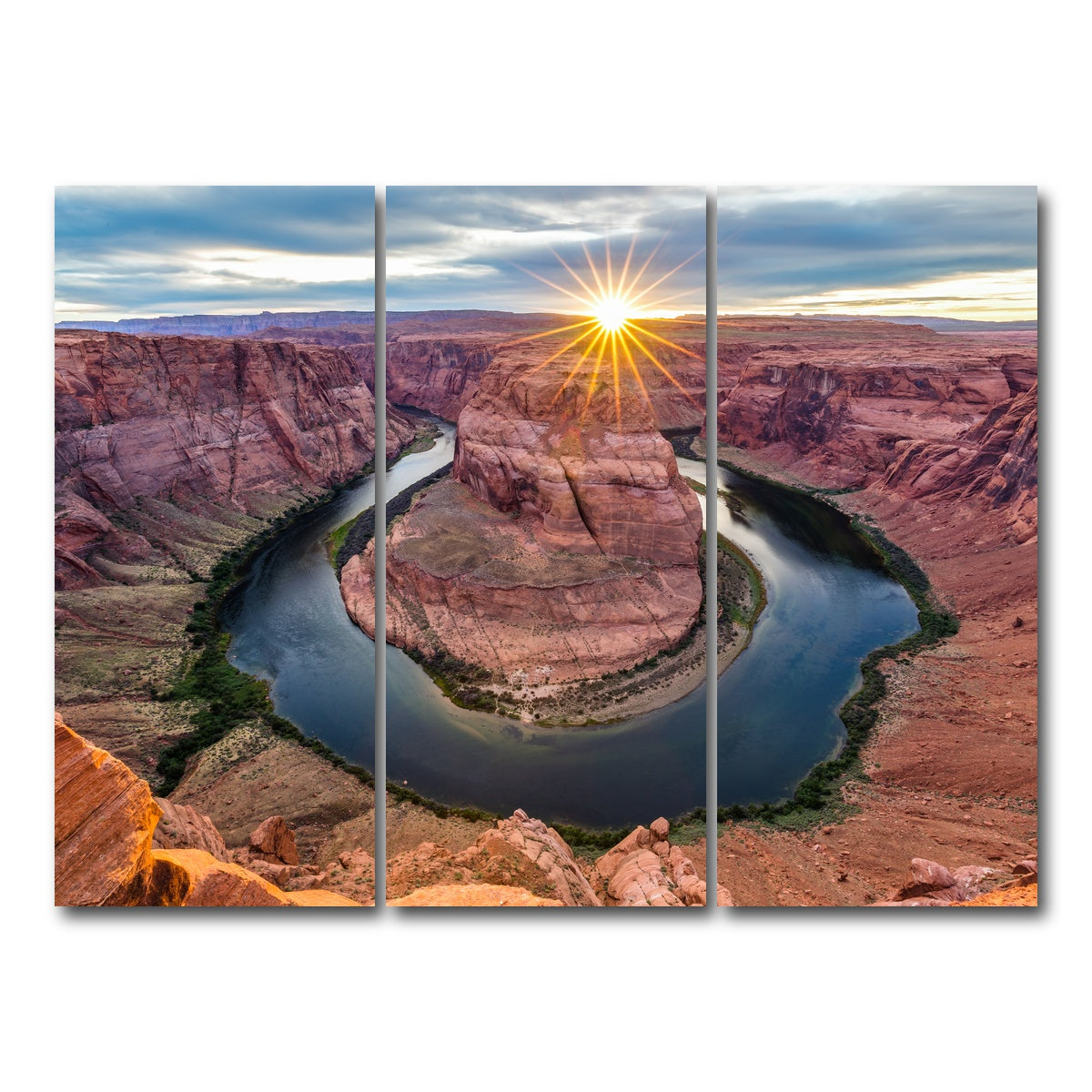AUTO-MOCKUP WHITE | Horseshoe Bend | 3 Piece | Gallery Wrap Canvas | group=8x18