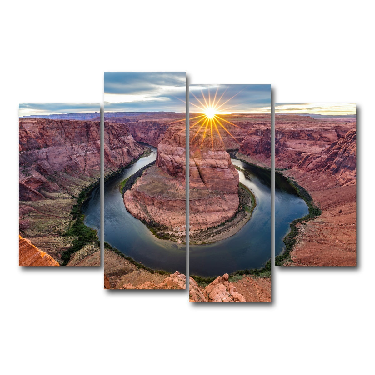 AUTO-MOCKUP WHITE | Horseshoe Bend | 4 Piece | Gallery Wrap Canvas | group=4_short