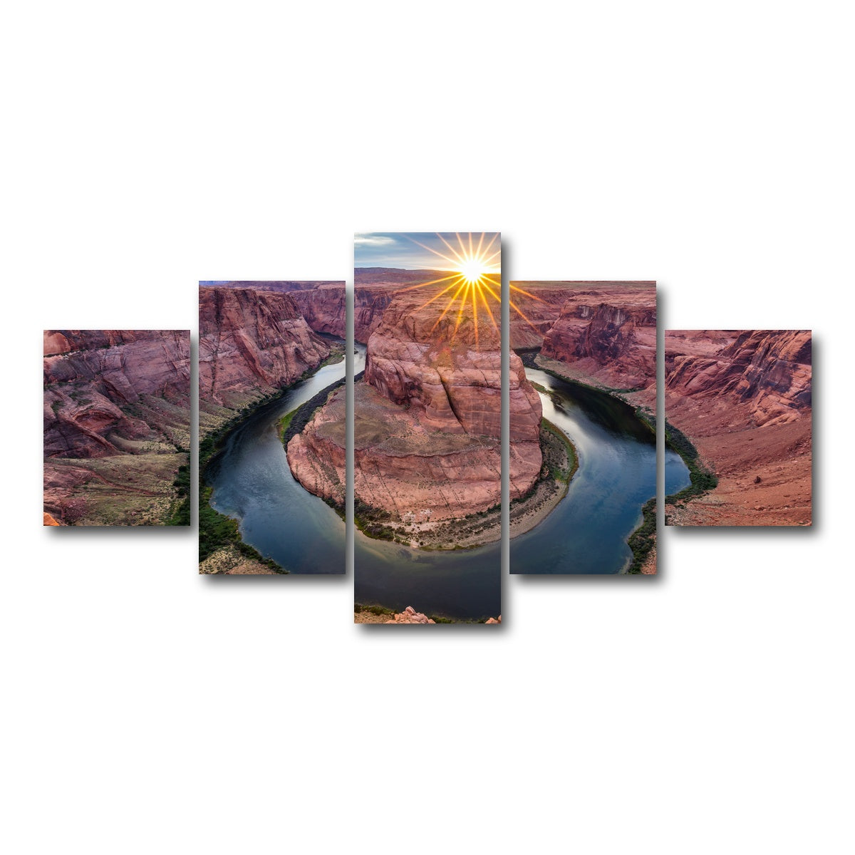 AUTO-MOCKUP WHITE | Horseshoe Bend | 5 Piece | Gallery Wrap Canvas | group=5_short