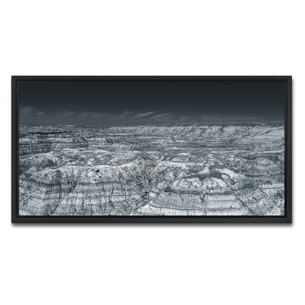 AUTO-MOCKUP WHITE | Horseshoe Canyon Alberta | 1 Piece | Black Framed Canvas | group=2x1