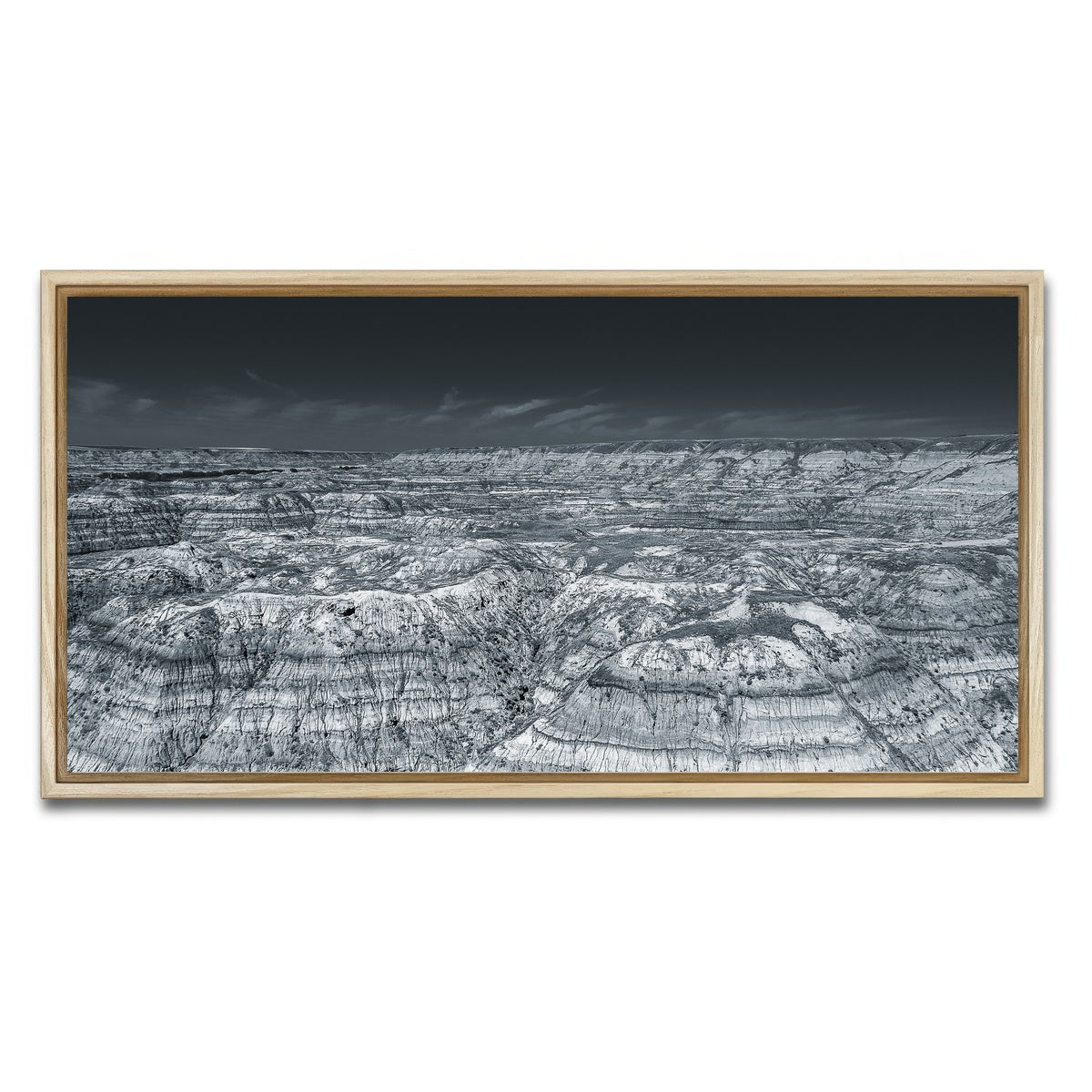 AUTO-MOCKUP WHITE | Horseshoe Canyon Alberta | 1 Piece | Natural Framed Canvas | group=2x1