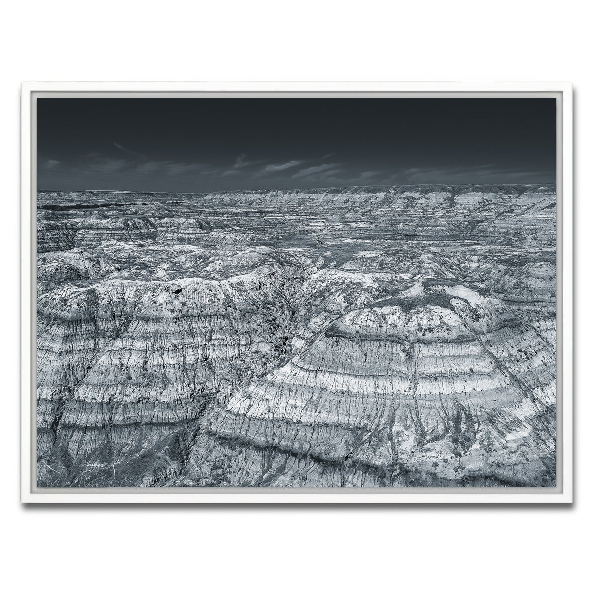 AUTO-MOCKUP WHITE | Horseshoe Canyon Alberta | 1 Piece | White Framed Canvas | group=4x3