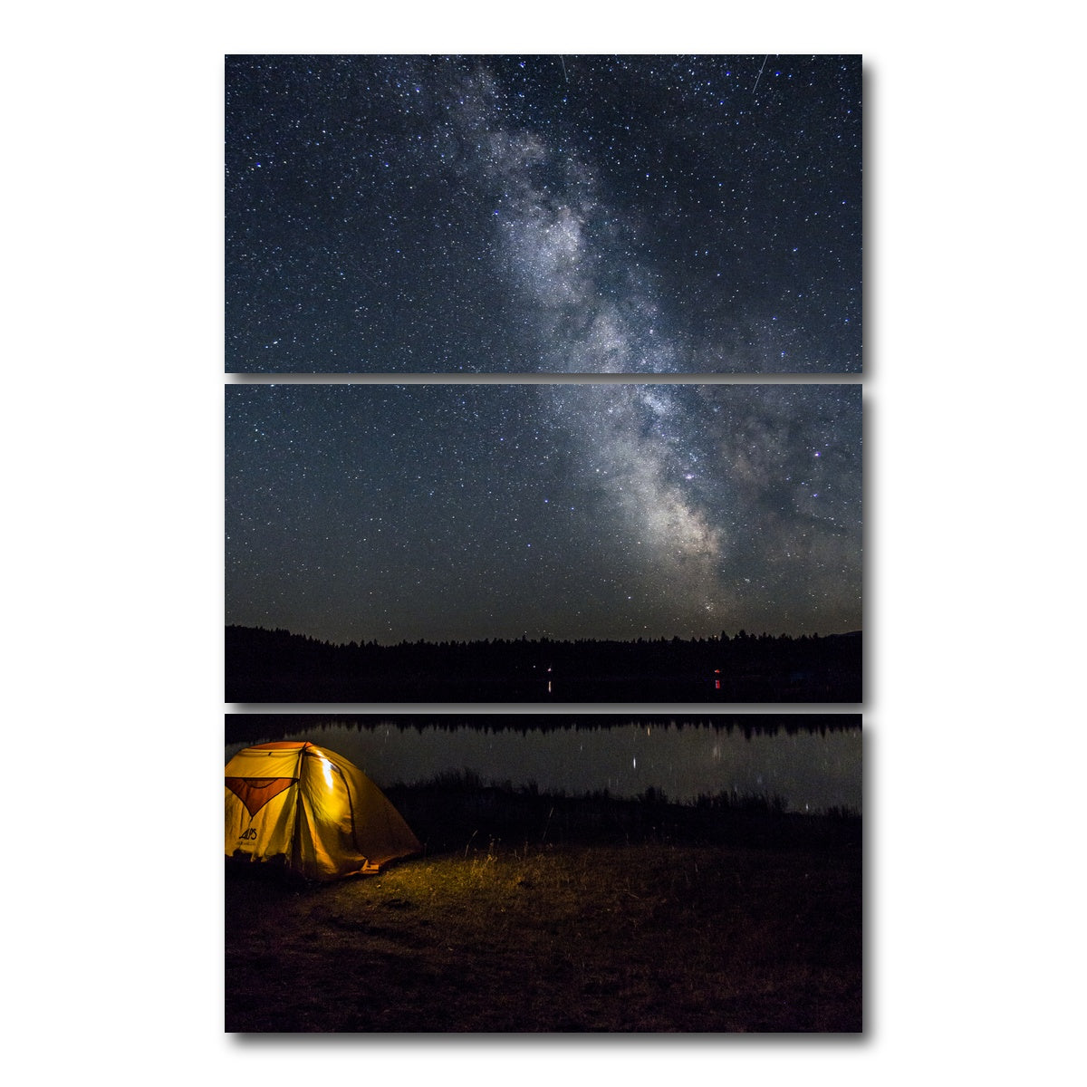 AUTO-MOCKUP WHITE | Horseshoe Lake Milky Way | 3 Piece | Gallery Wrap Canvas | group=12x24_stacked