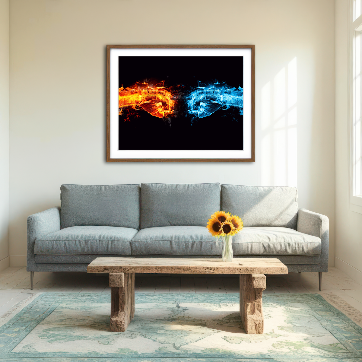 AUTO-MOCKUP ROOM | Hot Cold Fist Bump Wall Art