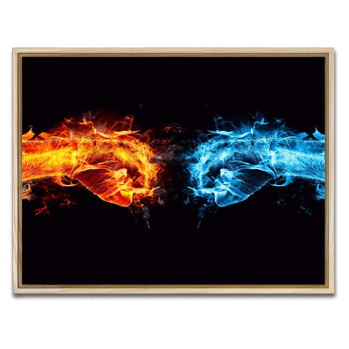 AUTO-MOCKUP WHITE | Hot Cold Fist Bump | 1 Piece | Natural Framed Canvas | group=4x3