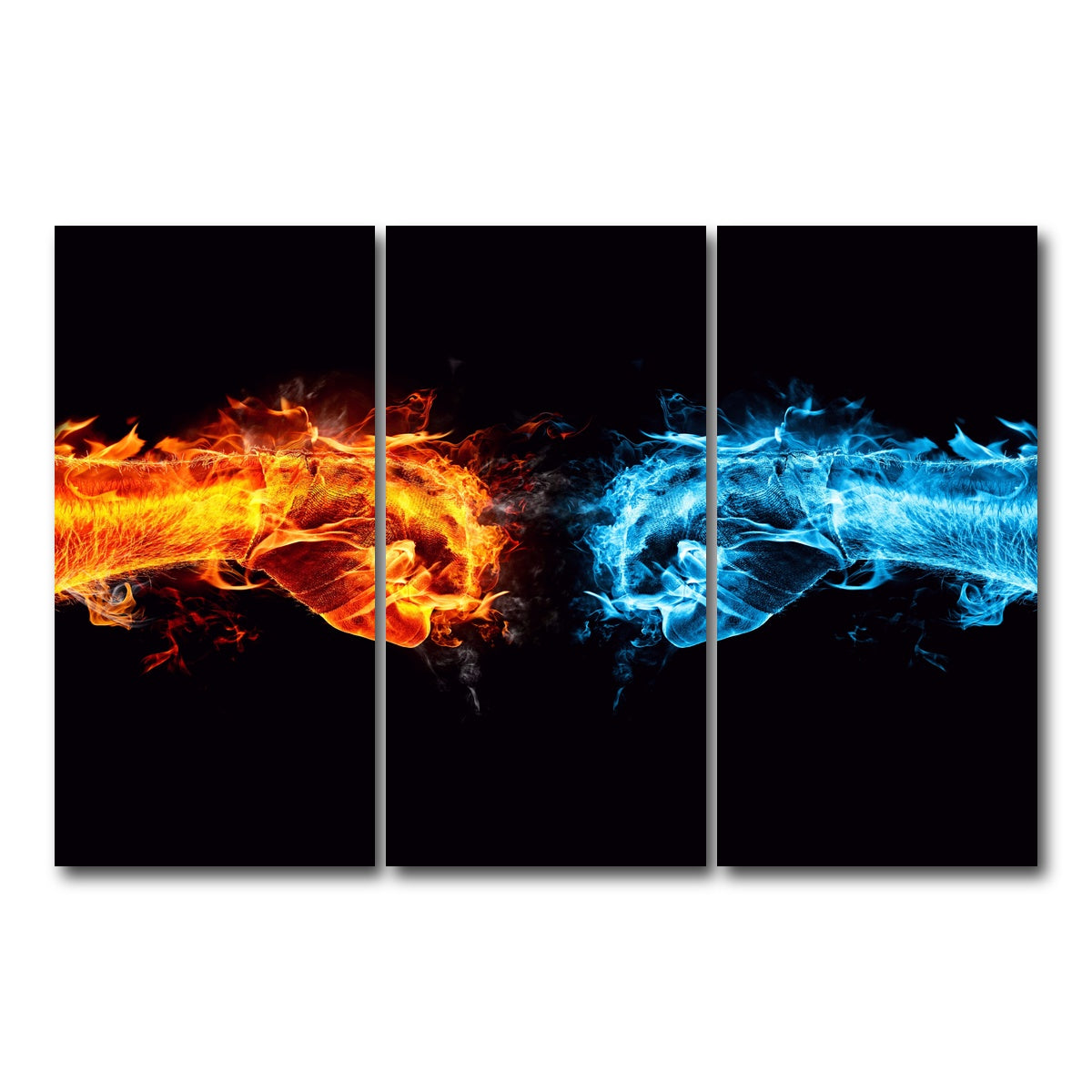 AUTO-MOCKUP WHITE | Hot Cold Fist Bump | 3 Piece | Gallery Wrap Canvas | group=12x24