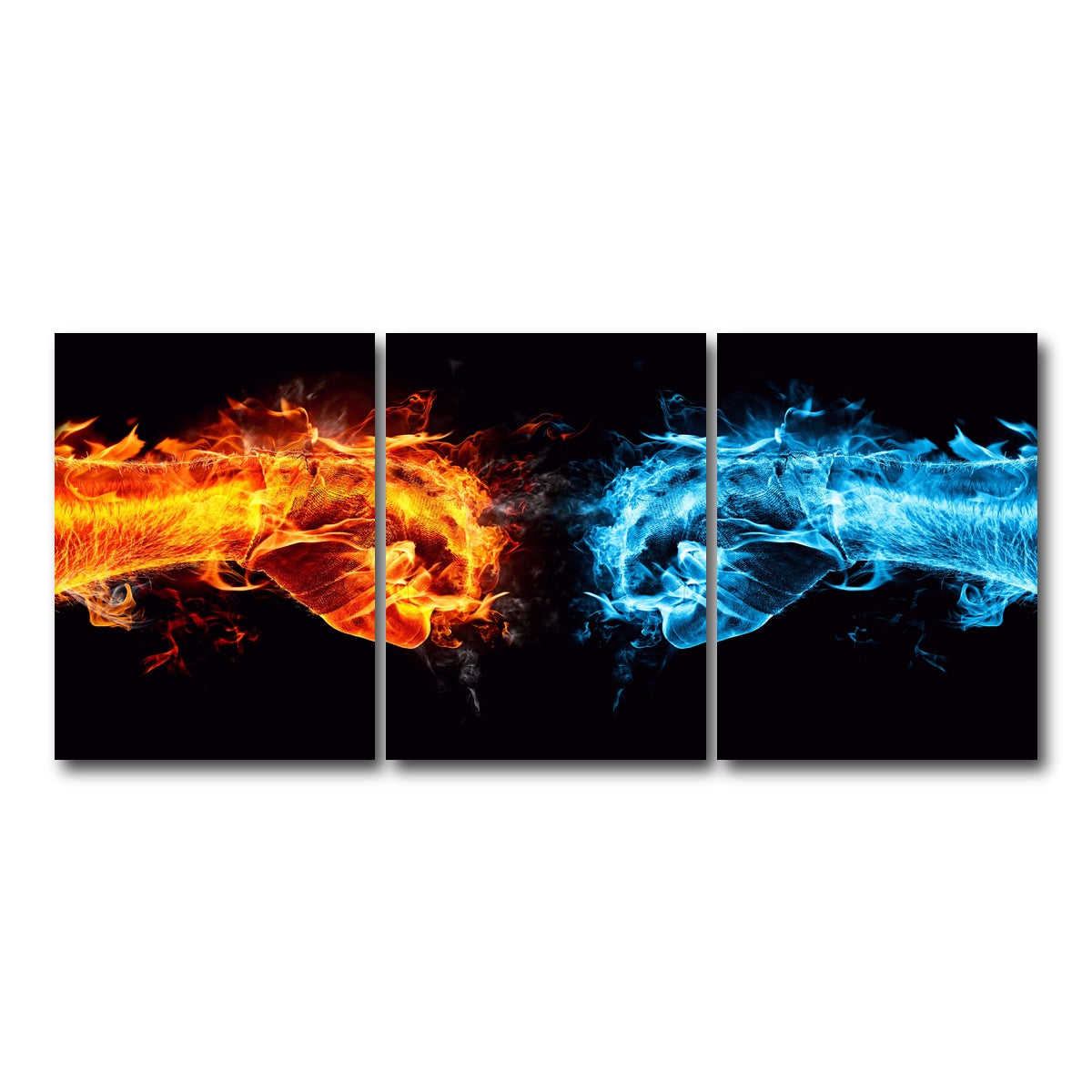 AUTO-MOCKUP WHITE | Hot Cold Fist Bump | 3 Piece | Gallery Wrap Canvas | group=18x24