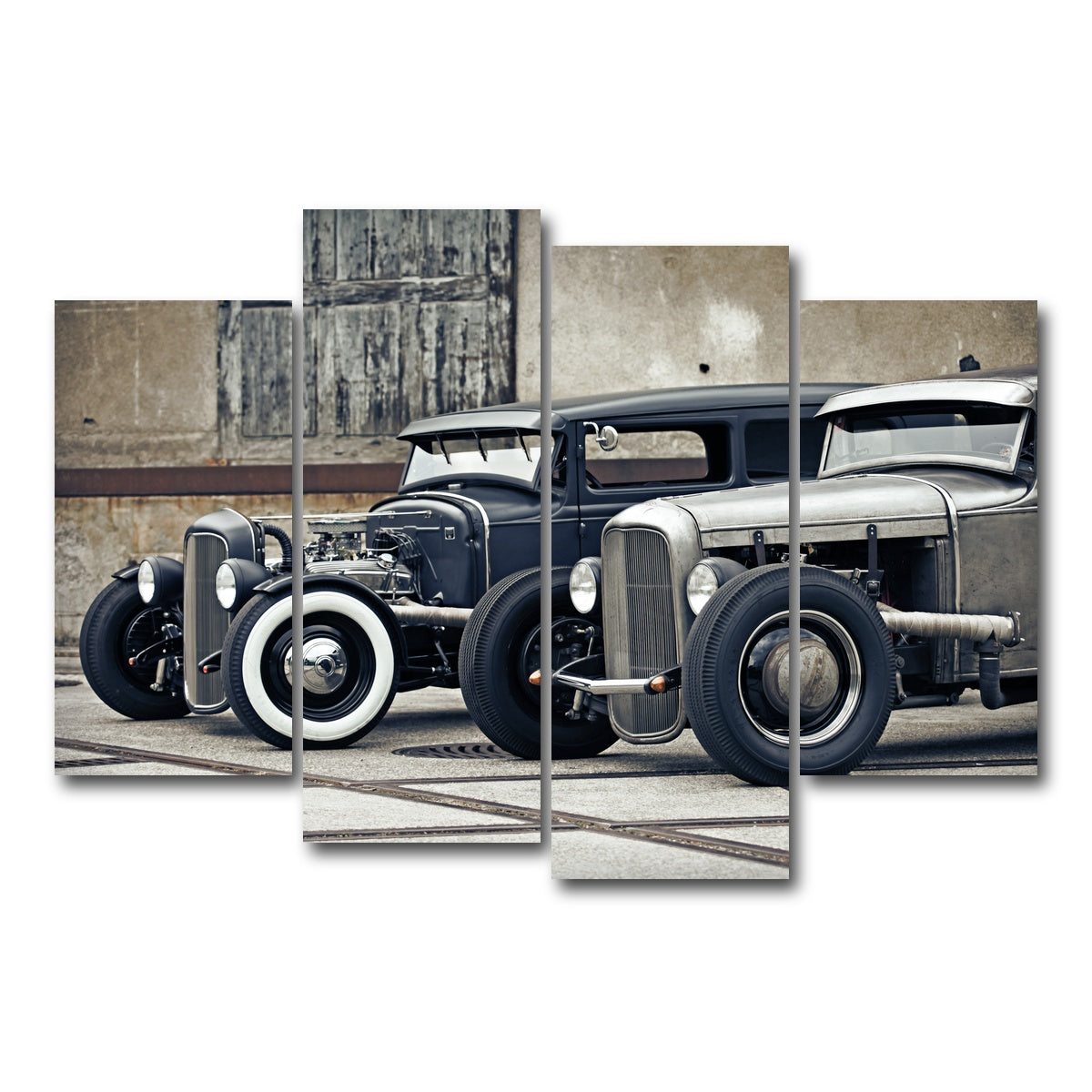 AUTO-MOCKUP WHITE | Hot Rods | 4 Piece | Gallery Wrap Canvas | group=4_short