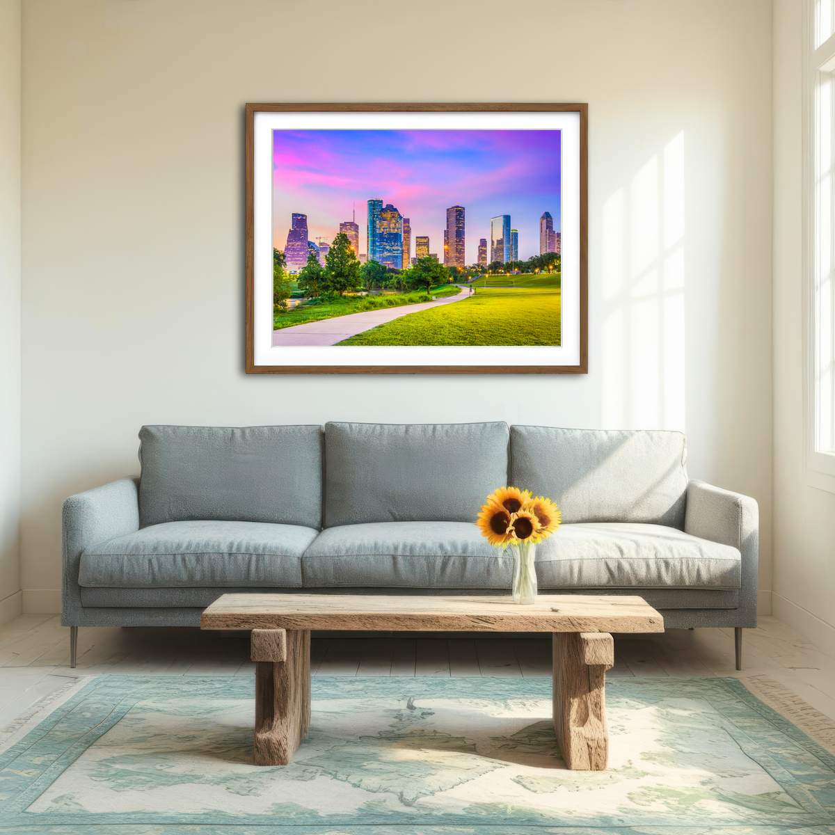 AUTO-MOCKUP ROOM | Houston Cityscape Wall Art