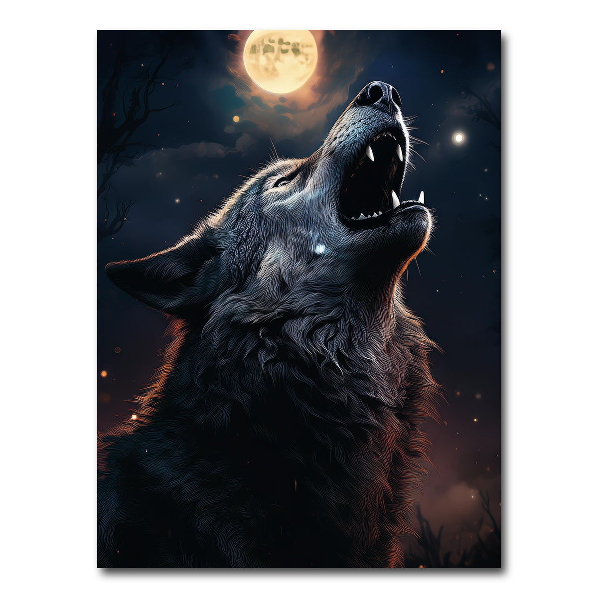 AUTO-MOCKUP WHITE | Howling Wolf | 1 Piece | Gallery Wrap Canvas | group=3x4