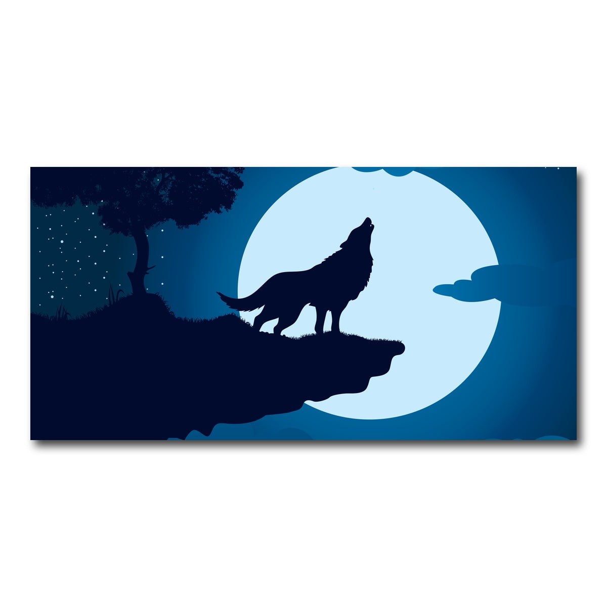 AUTO-MOCKUP WHITE | Howling at the Moon | 1 Piece | Gallery Wrap Canvas | group=2x1