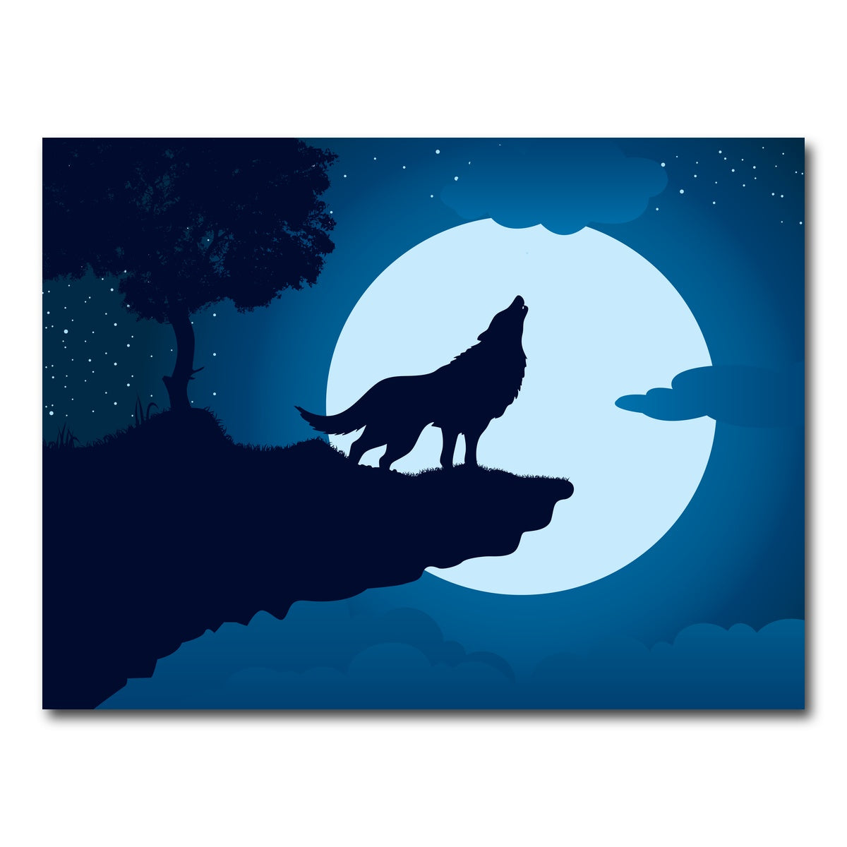AUTO-MOCKUP WHITE | Howling at the Moon | 1 Piece | Gallery Wrap Canvas | group=4x3