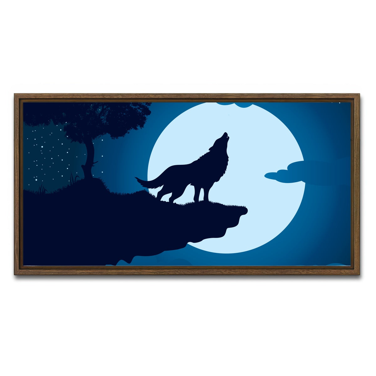 AUTO-MOCKUP WHITE | Howling at the Moon | 1 Piece | Walnut Framed Canvas | group=2x1