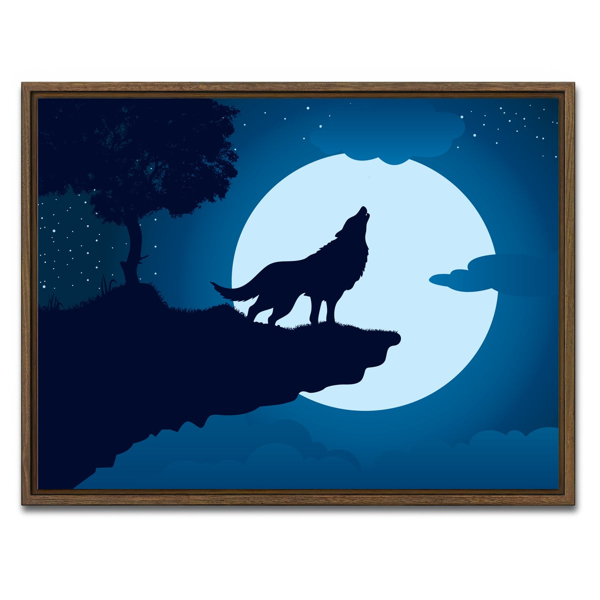 AUTO-MOCKUP WHITE | Howling at the Moon | 1 Piece | Walnut Framed Canvas | group=4x3
