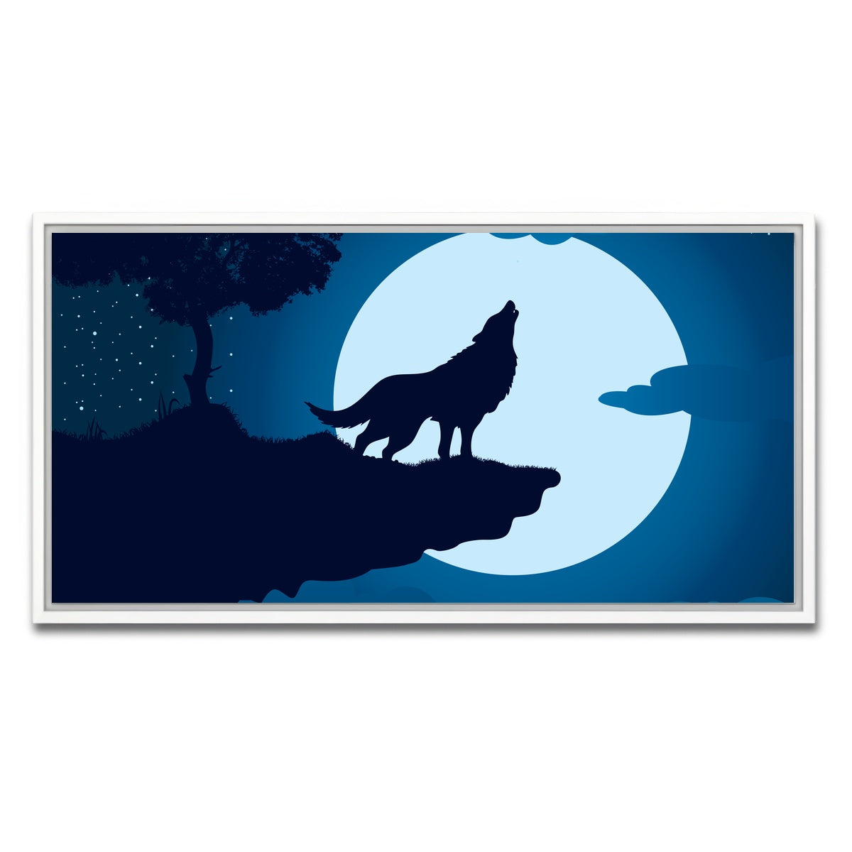 AUTO-MOCKUP WHITE | Howling at the Moon | 1 Piece | White Framed Canvas | group=2x1
